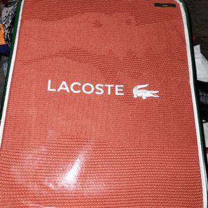 LACOSTE Crocknit Throw Blanket Burnt Orange 60"x70"